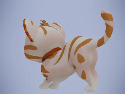 cat rigged cartoon 3d 3D model