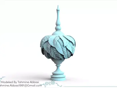 Ornamental carved decorative accessory - Home decor for CNC 3D model