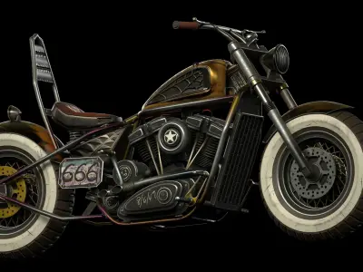 Custom Bobber Motorcycle-type Chopper 3D model