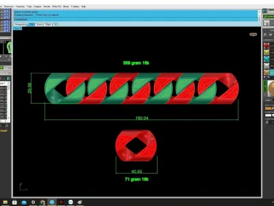 Decorative Rectangular Link Chain Jewelry Model  4193 3D print model