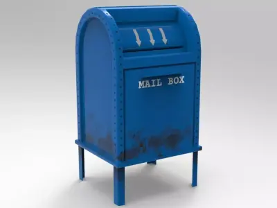 Game Ready MailBox PBR mail box Free low-poly 3D model