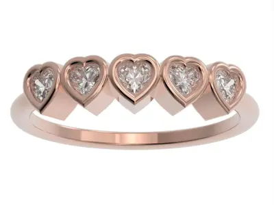 Heart cut bezel ring N3 3D print model