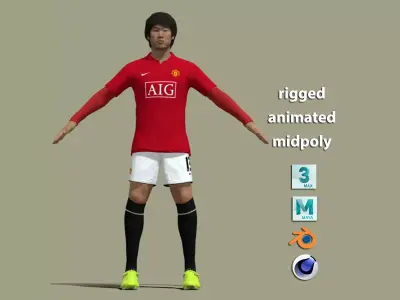 T-Pose Park Ji Sung Manchester United 2008 3D model