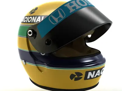 Ayrton Senna Helmet 1987 Low-poly 3D model