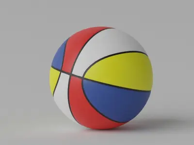4 Colour Basketball Ball 3D model