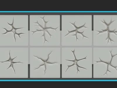 Stylized alpha stone and cracks 3D model