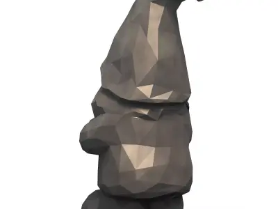 Low Poly Gnome Cute 3D Printable Figurine 3D print model