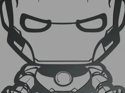 Iron Man 01 Wall Silhouette 3D print model