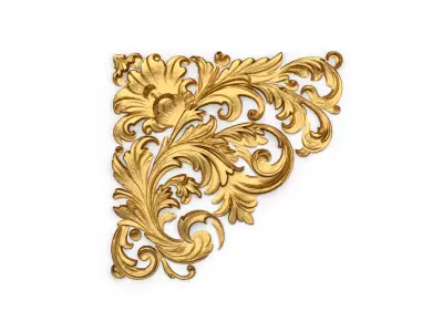 Classic carved corner decor ornament 378  3D model