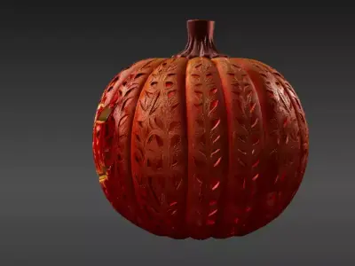 Pumpkin Candle Lantern 3D Print Model  Halloween Pumpkin  3D model