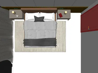 Free Simple bedroom set Free 3D model