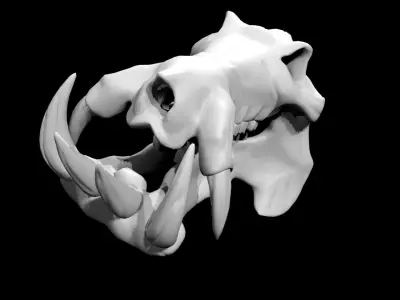 Hippo Skull Low-poly 3D model purchase