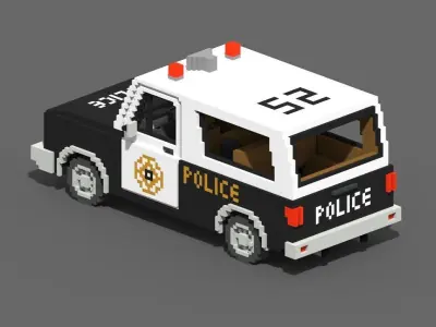 Voxel Police SUV Low-poly 3D model