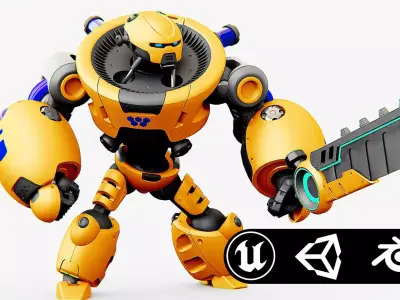 BATTLE DROID MEGALON Rigged for Unreal Engine - Unity - MIXAMO 3D model