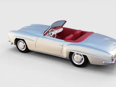 Fully modeled w interior Mercedes 190SL rev 3D model