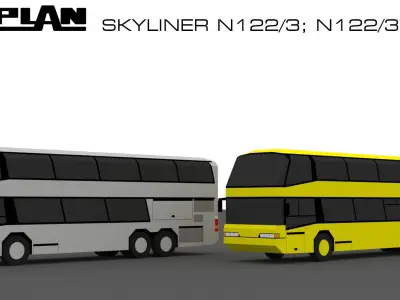 Neoplan bus set 1994-1995 Free low-poly 3D model