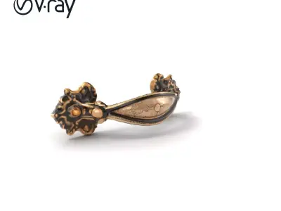 Victorian Ornate Handle Metal Craft model pack Low-poly 3D model