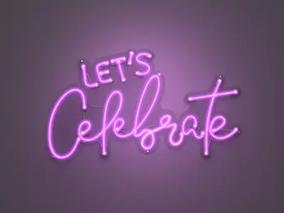 Lets Celebrate - Neon Sign 3D model