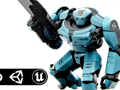 DOOM FIGHTER V-3 Rigged for Unreal Engine - Unity - MIXAMO 3D model