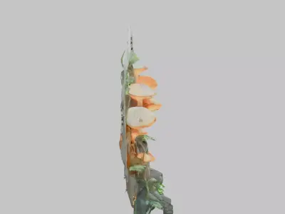 Fantasy Golden Emblem Low-poly 3D model