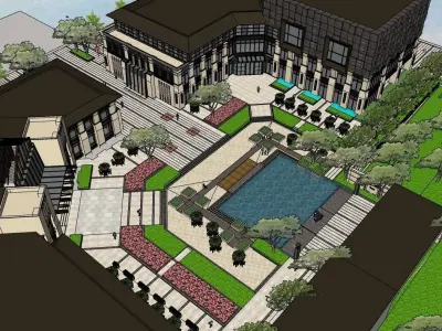 Art deco 3d building 3D model