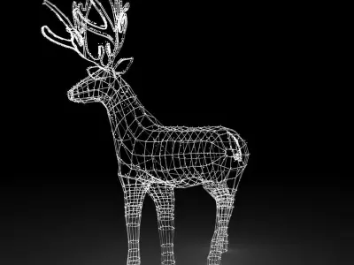 Christmas Decoration Out Door Led Lighted Deer 3D model