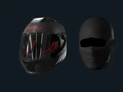 Moto Helmet Low-poly 3D model
