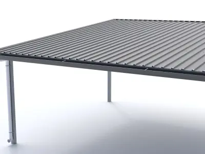Flat Metal Carport 3D model
