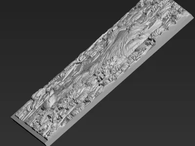 Cat Head with Flowers Background A29 3D print model