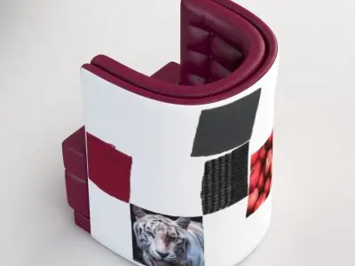 Tufted Barrel Chair 3D model