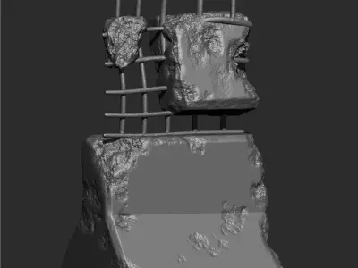 Damaged Concrete Columns IMM Brush Pack 8 in One 3D model