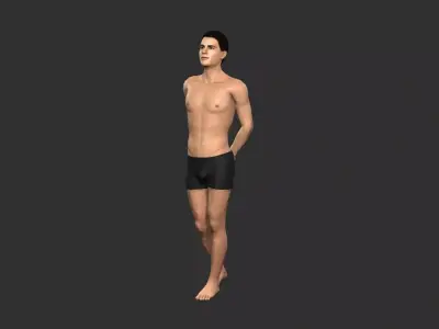 Game character Man Low-poly 3D model