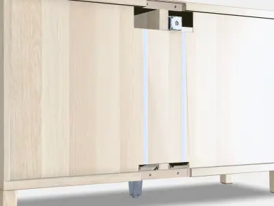 BESTA TV bench with doors 3 Low-poly 3D model