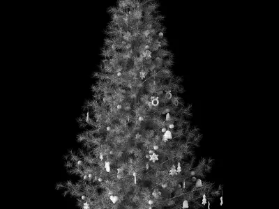 Christmas tree with gifts toys balls and garlands 3D model