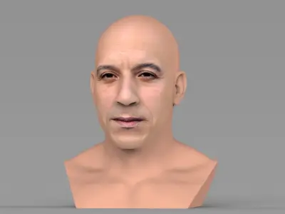 Vin Diesel bust ready for full color 3D printing 3D print model