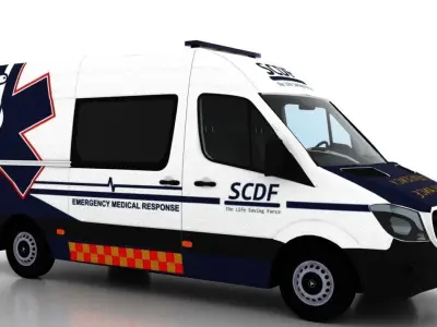 Mercedes Benz Sprinter L2H2 2015 Singapore Ambulance 2 3D model