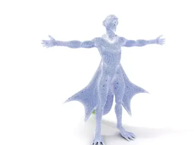 Alien Reptile Creature with Cape Model Pack Low-poly 3D model