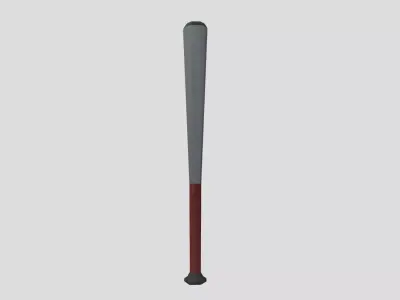 Steel Baseball Bat Low-poly with textures Low-poly 3D model