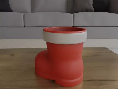 Santa Boot Planter Candy Container 3D Model STL 3D print model