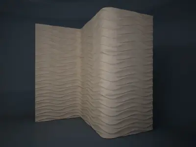 05 WAVES PATTERN WALL Low-poly 3D model