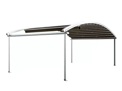 Motorized Pergola 4 chrome matte 3D model
