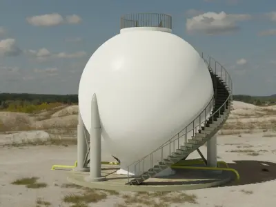 Sphere tank Low-poly 3D model