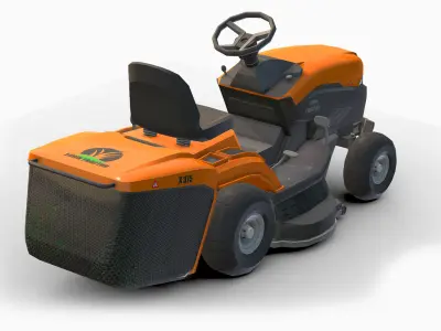Lawn Tractor Low-poly 3D model