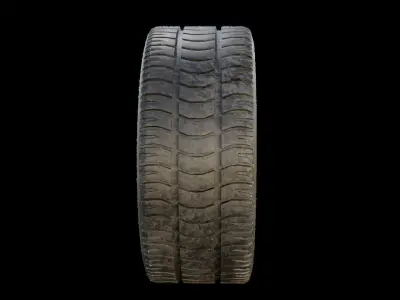 Dirty wheel and rim 3D model