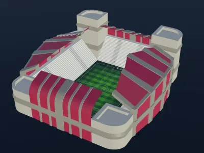 Football Stadium - Qatar Low-poly 3D model