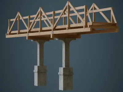 Plank Bridge 3A Low-poly 3D model