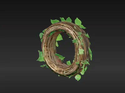 Ivy-Covered Tree Ring 3D Model - Game-Ready Asset Free low-poly 3D model