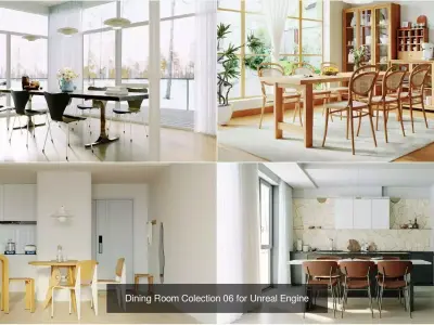 Dining Room Pack 02 for Unreal Engine 3D Model Collection
