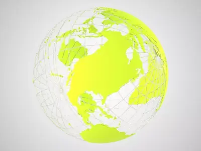 Globe News Skeleton Lime 3D model