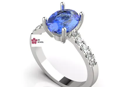Blue ring oval classic 3D print model